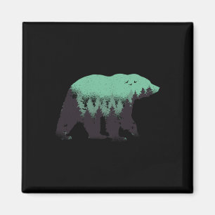 Aimant Forêt d'ours Nature Grizzly Randonnée Chasse en pl