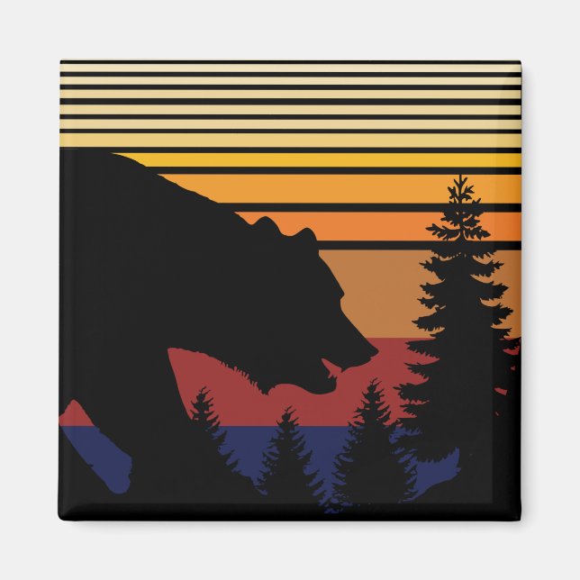 Aimant Forêt d'Ours Vintage (Devant)