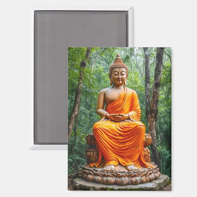 Aimant Forêt du calme : Le sanctuaire de Bouddha (Recto/Verso)