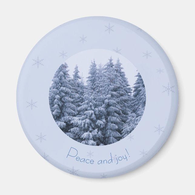 Aimant Forêt hivernale magique - (Devant)