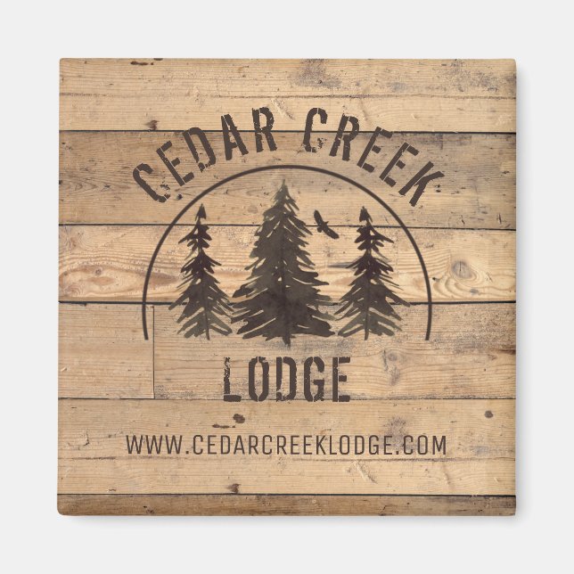 Aimant Forêt rustique arbres de vacances Promotion de loc (Devant)