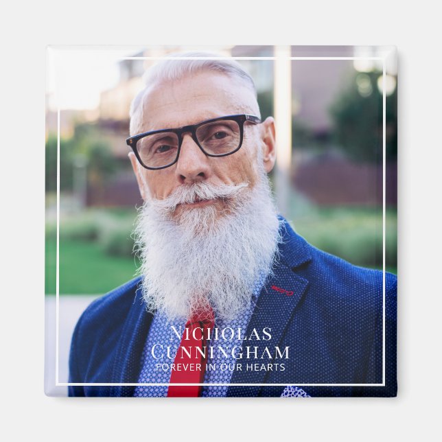 Aimant Forever In Our Hearts Photo Memorial Keepsaké (Devant)