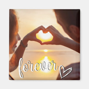 Aimant Forever Love Couples personnalisés Photo