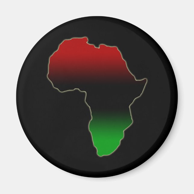 Aimant Forme Afrique rouge, noire et verte (Devant)