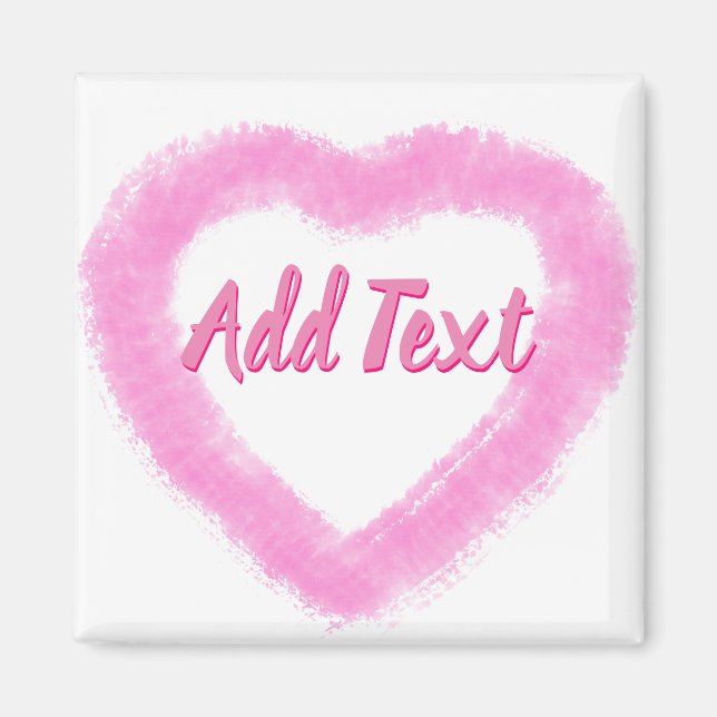 Aimant Forme de coeur de couleur rose délicate (Devant)