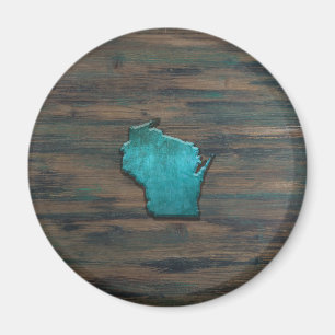 Aimant Forme Wisconsin Turquoise