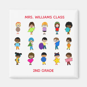 Aimant Formes colorées Enfants multiculturels