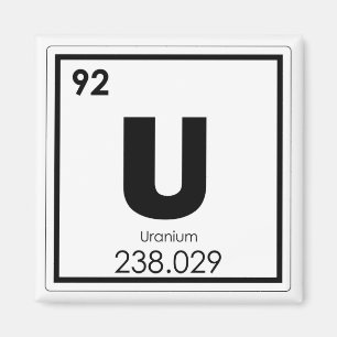 Aimant Formule en uranium de chimie de symbole d'élémen