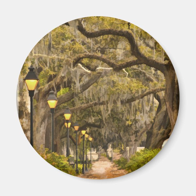 Aimant Forsyth Park - Photo, Savannah, Géorgie (GA) USA (Devant)