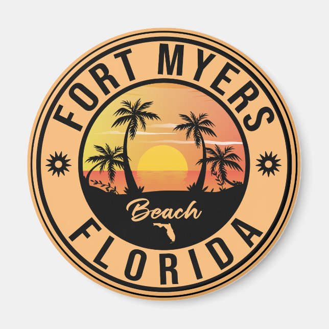 Aimant Fort Myers Beach Retro - Floride Retro Souvenir (Devant)