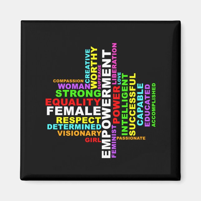 Aimant Forte femme Word Cloud (Devant)