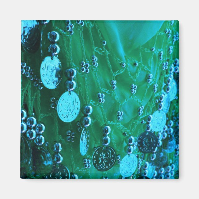 Aimant Foulard de danse du ventre avec des pièces de bind (Devant)