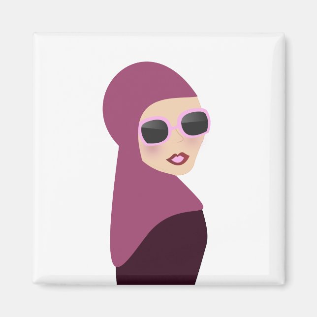 Aimant Foulard islamique muslima hijab style dame (Devant)