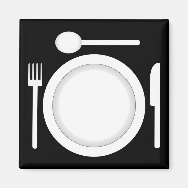 Aimant Fourche et cuillère à couteau en plaque (Devant)