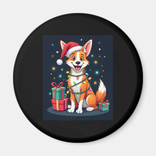 Aimant Fox Terrier Xmas Éclairage Père Noël Fox Terrier C