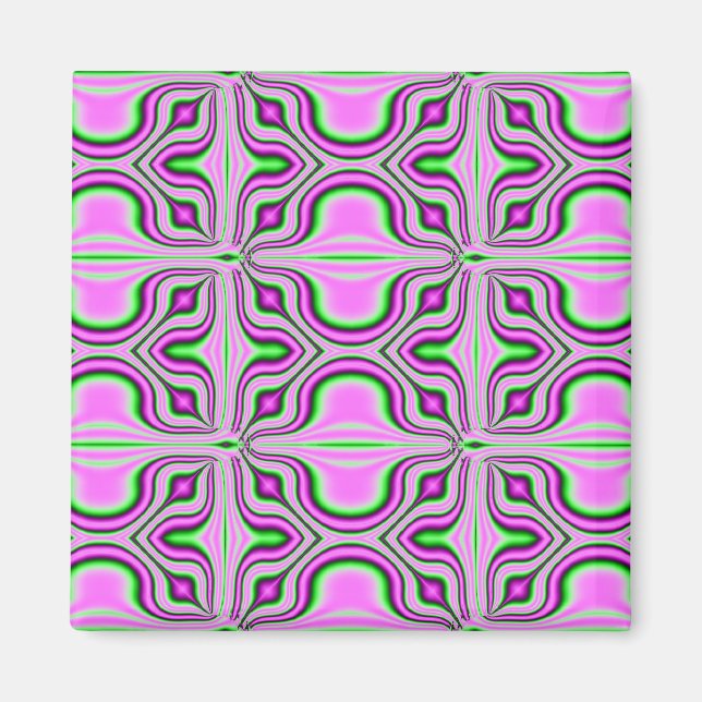 Aimant fractal rose (Devant)