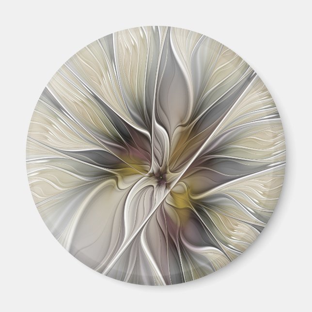 Aimant Fractale florale, Fleur Imaginaire aux couleurs de (Devant)