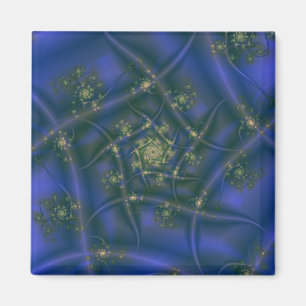 Aimant Fractée avec éclats de spirale bleu jaune et vert