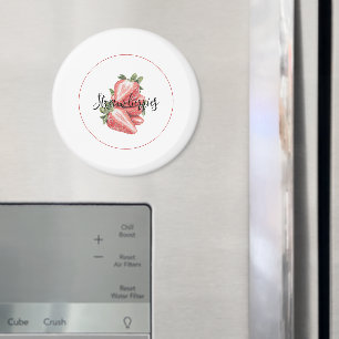 Aimant Fraises Fruit Blanc Rouge