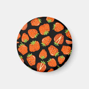 Aimant Fraises Noir : Texture Vintage sans fil