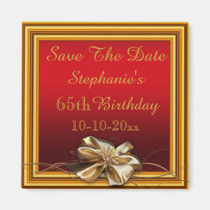 Aimant Frame Or glamour & Faux Bow 65e anniversaire