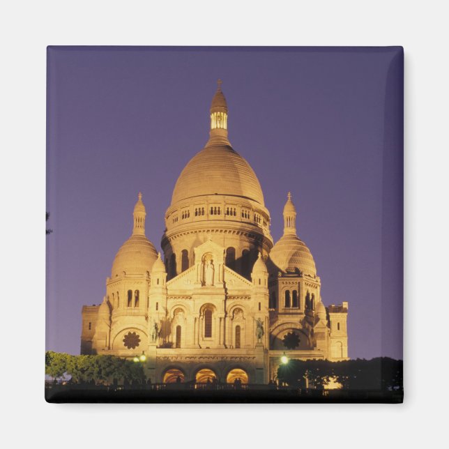 Aimant France, Paris, SacrÃ©-Coeur au crépuscule. (Devant)