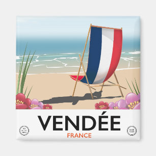 Aimant France seaside beach travel poster