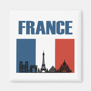 Aimant France Travel - Paris City Skyline Pavillon Franç