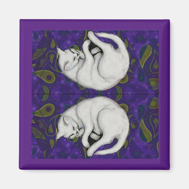 Aimant Franz Marc, Chat Blanc Dormir (Devant)