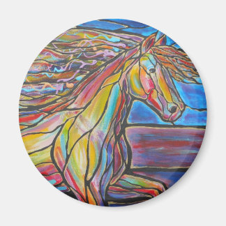 Aimant "Free Rein" Horse Art Mosaic / Style Verre Trait!