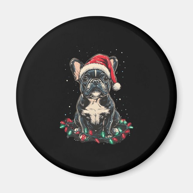 Aimant French Bulldog Christmas Lights Xmas Dogs Gifts Me (Devant)