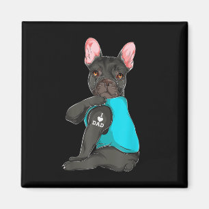 Aimant French Bulldog I Love Papa Tattoo Apparel, Chien P