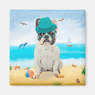 Aimant French Bulldog sur la plage