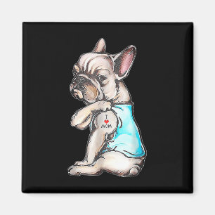 Aimant French Bulldog Tattoo I Love Mom Funny Chien Mothe
