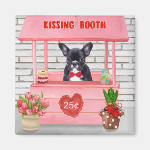 Aimant French Bulldog Valentine's Day Kissing Booth