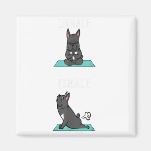 Aimant French Bulldog Yoga Inhale Exhale Funny Chien Cade