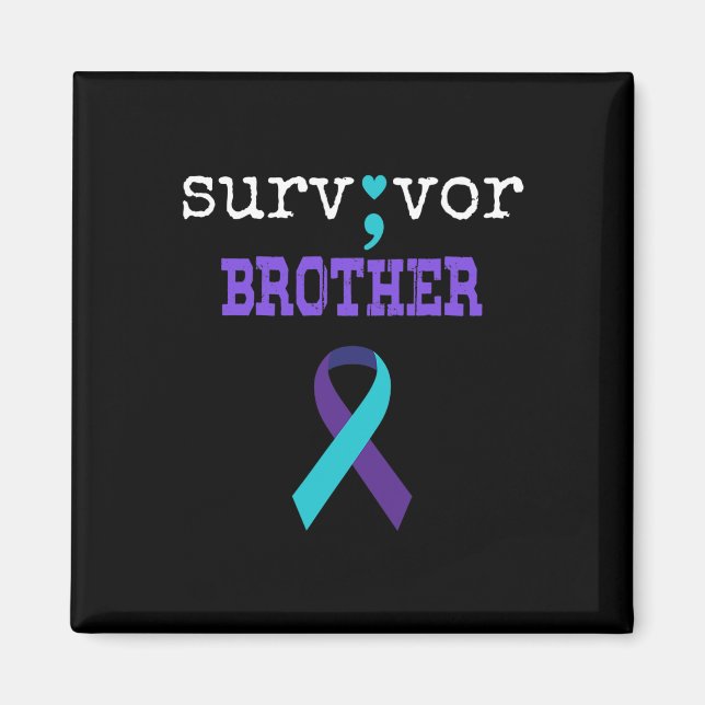 Aimant Frère Survivant Semicolon Don Prévention du suicid (Devant)