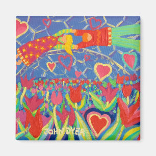 Aimant Frigo Art : Tentation dans les tulipes