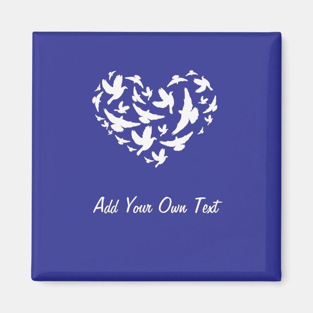 Aimant frigo Bleu Oiseau Ajouter du texte et perso (Devant)