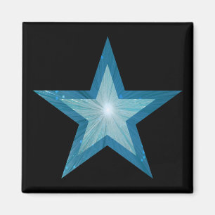 Aimant frigo Blue Star carré noir