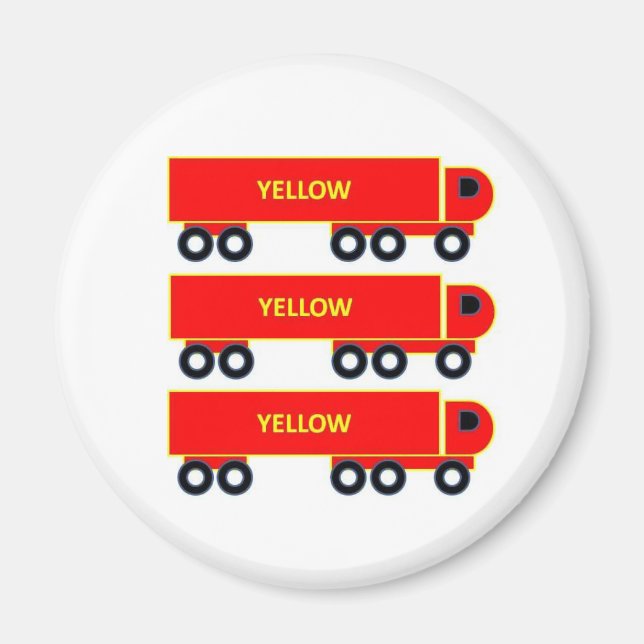 aimant frigo camion jaune camion rouge camion (Devant)