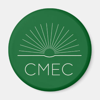 Aimant frigo CMEC - vert avec logo blanc