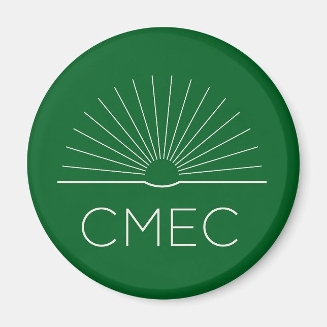 Aimant frigo CMEC - vert avec logo blanc (Devant)