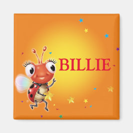 Aimant frigo coccinelle de nom enfant