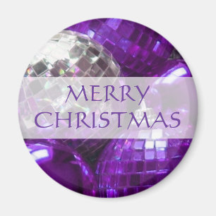 Aimant frigo Purple Baubles 'Joyeux Noël'