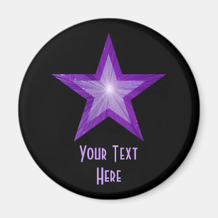 Aimant frigo Purple Star 'Your Text' noir