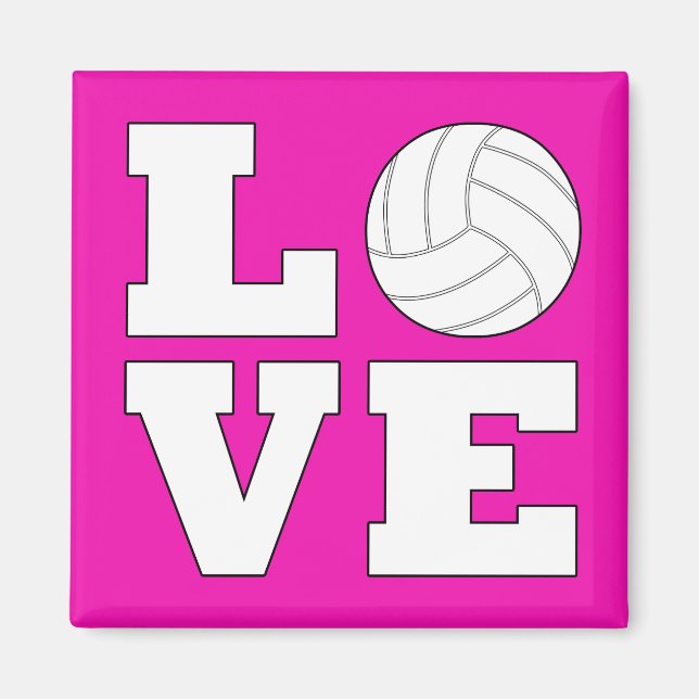 Aimant frigo Volleyball LOVE (Devant)