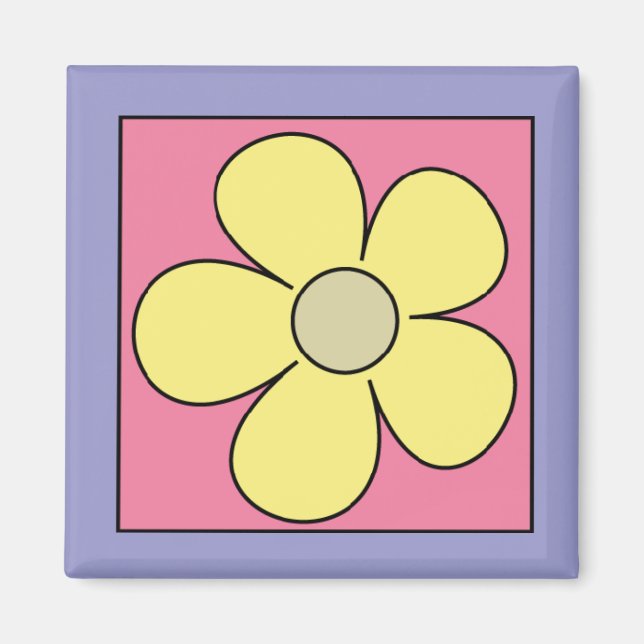 Aimant frigorifique à cartons de fleurs (Devant)