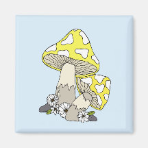 Aimant frigorifique aux champignons mignons