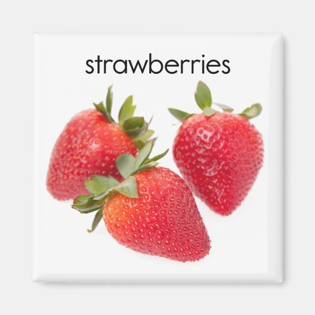 Aimant frigorifique aux fraises (Devant)